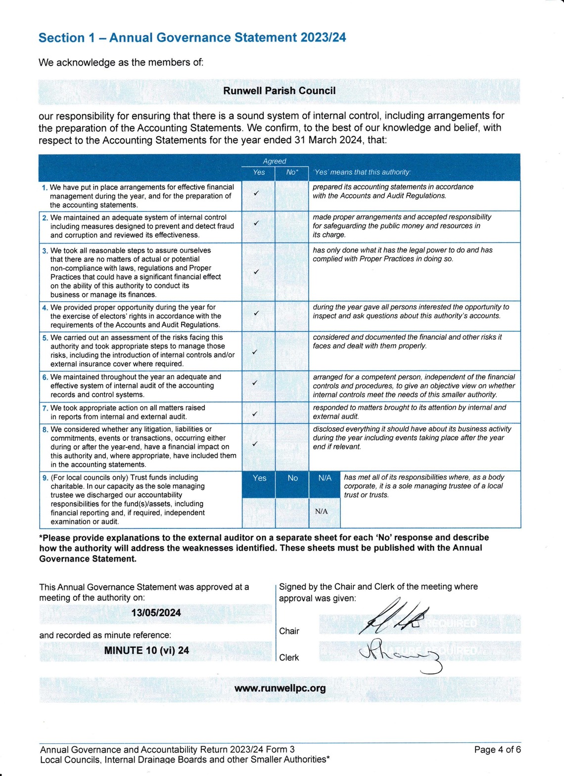 Sect 1 Annual Governance 2023-24